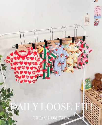 Summer Loose Fit Cotton Home Wear Set