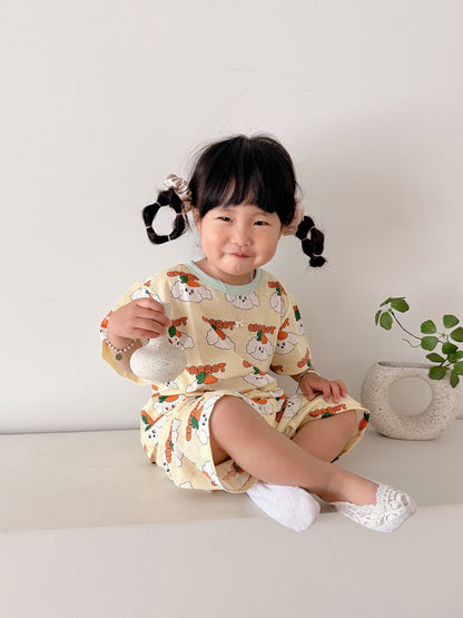 Summer Loose Fit Cotton Home Wear Set