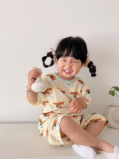 Summer Loose Fit Cotton Home Wear Set