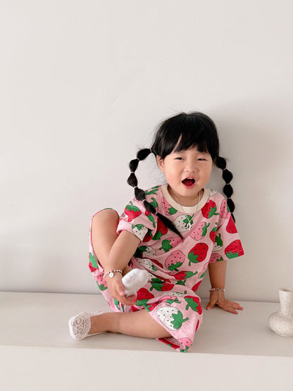 Summer Loose Fit Cotton Home Wear Set