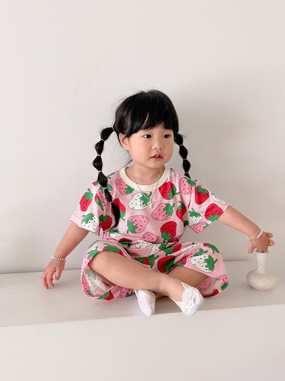 Summer Loose Fit Cotton Home Wear Set