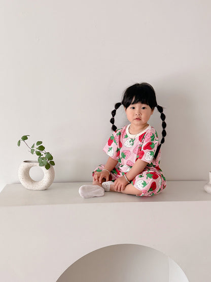 Summer Loose Fit Cotton Home Wear Set