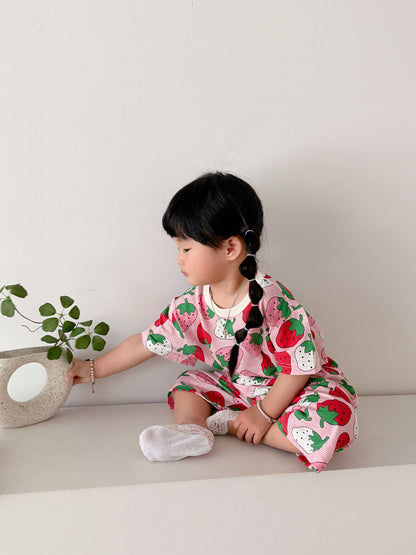 Summer Loose Fit Cotton Home Wear Set