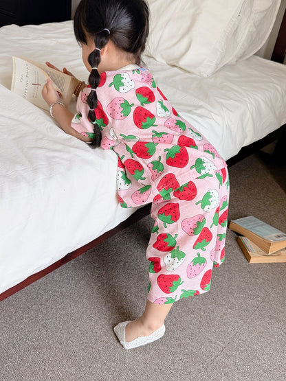 Summer Loose Fit Cotton Home Wear Set