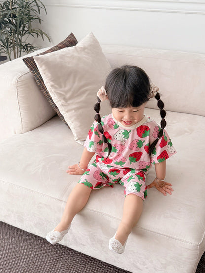 Summer Loose Fit Cotton Home Wear Set