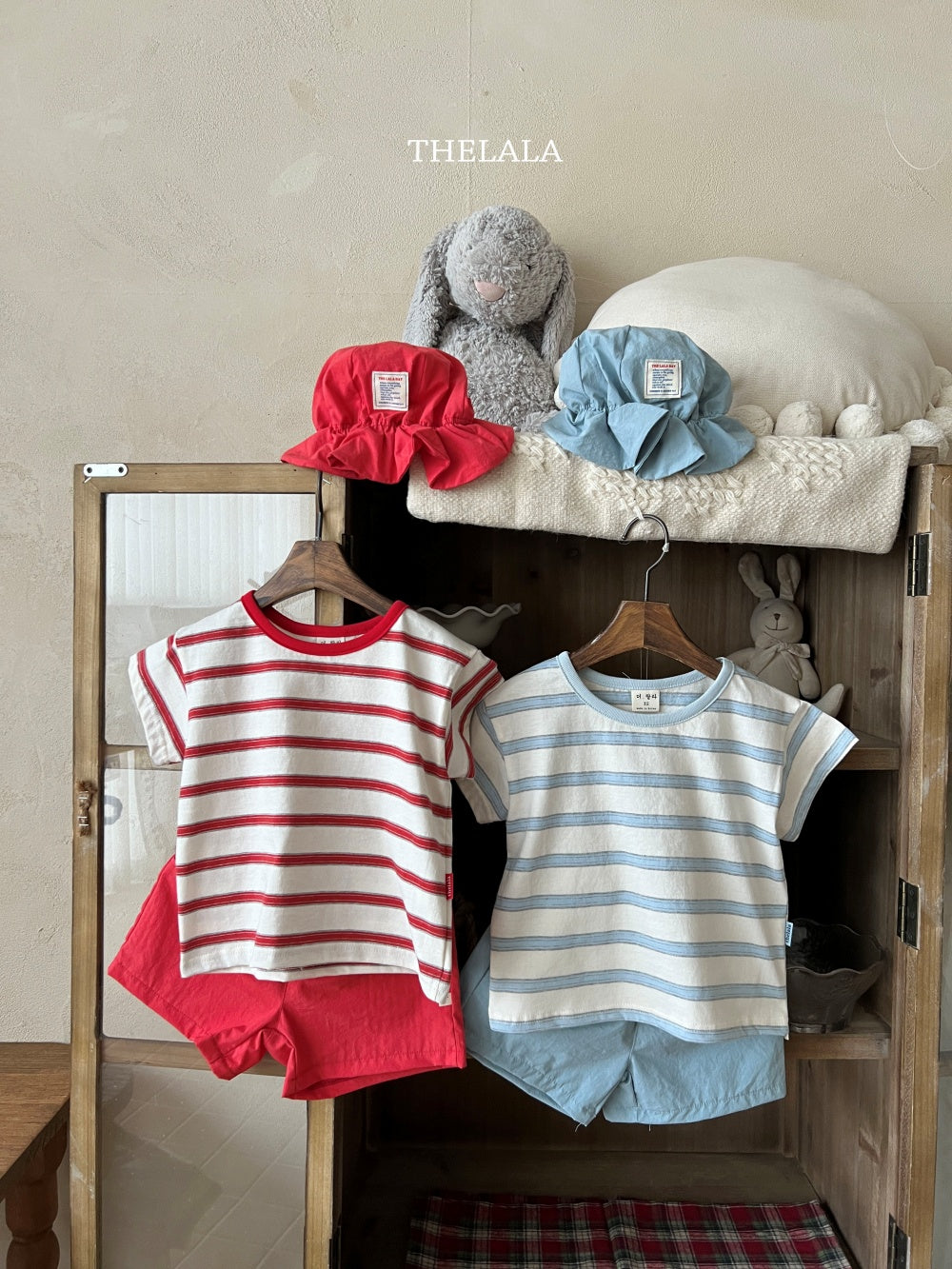 Double Line T-Shirts [Red/XS(1-2yr), L(4-5yr)]
