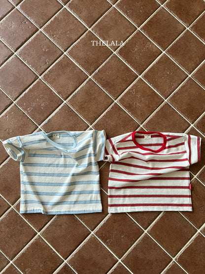 Double Line T-Shirts [Red/XS(1-2yr), L(4-5yr)]