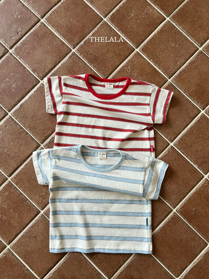 Double Line T-Shirts [Red/XS(1-2yr), L(4-5yr)]