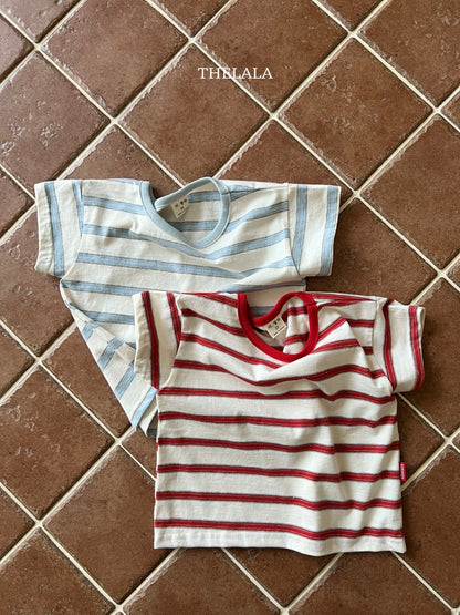 Double Line T-Shirts [Red/XS(1-2yr), L(4-5yr)]