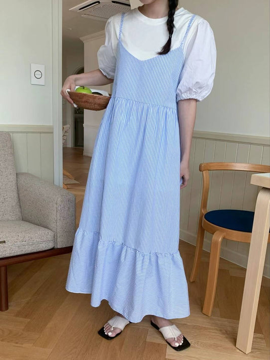 Stripe Dress [Blue/Mom Size]