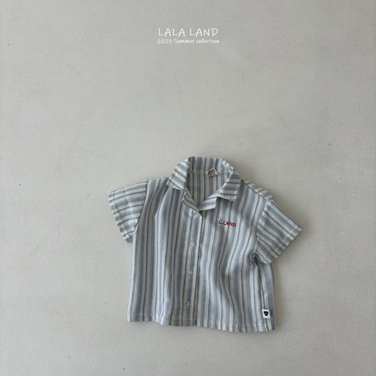 Vertical Stripe Shirts [Blue/S(2-3yr)]