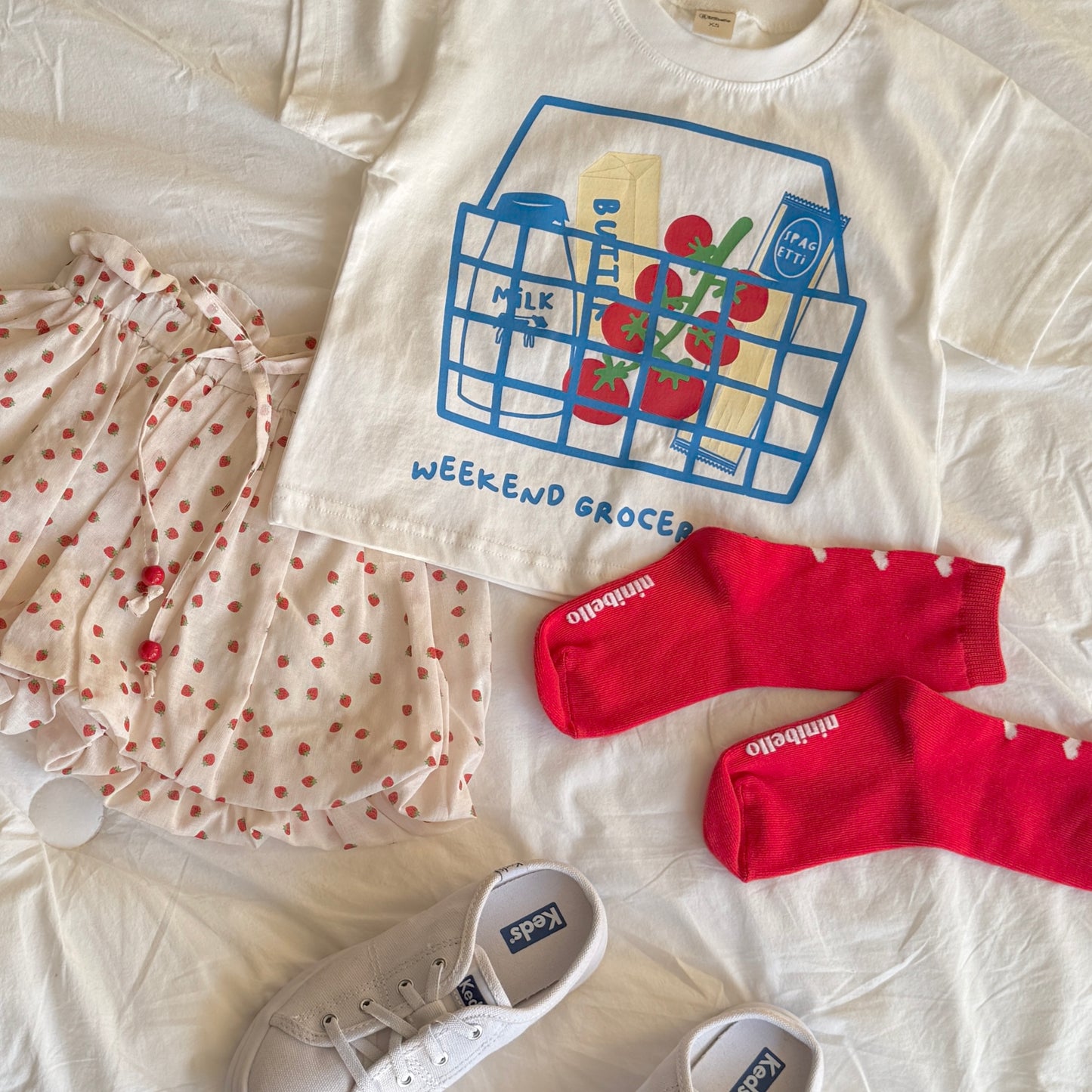 Basket T-Shirts [Ivory/M(4-5yr)]