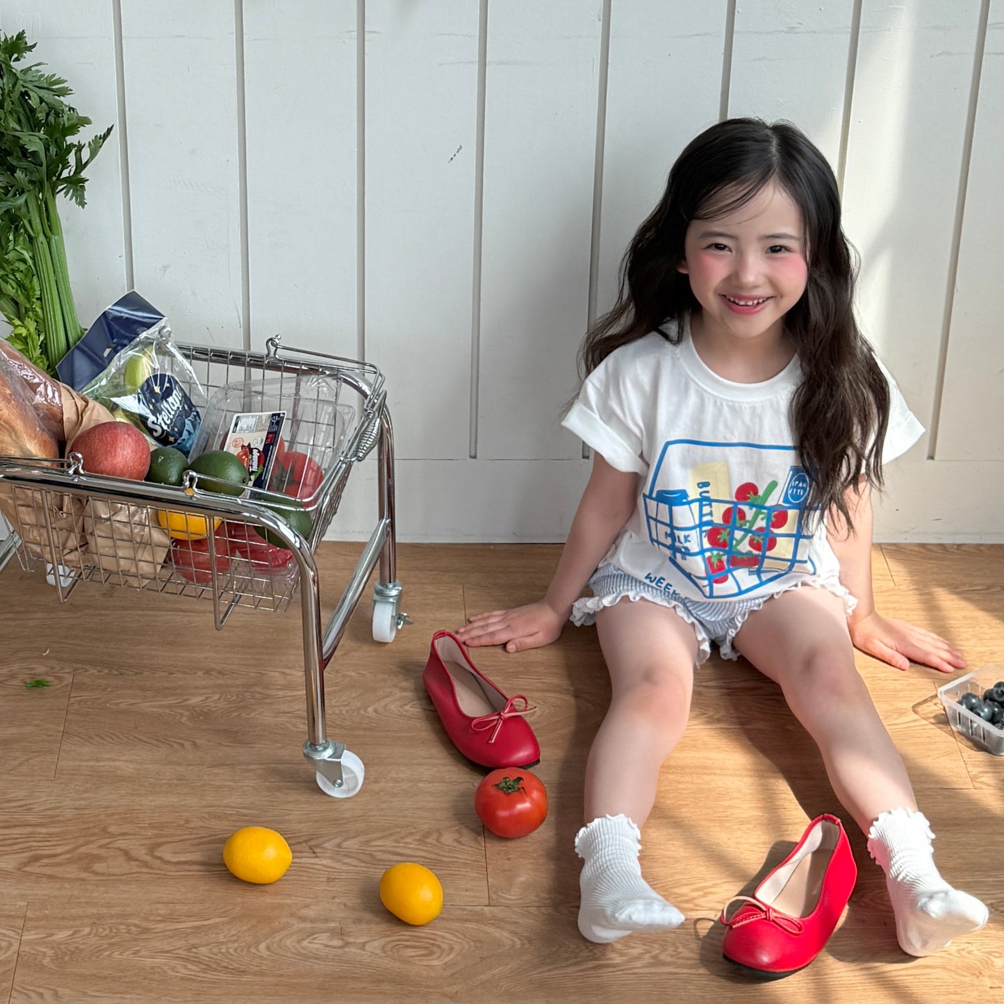 Basket T-Shirts [Ivory/M(4-5yr)]