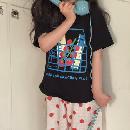 Basket T-Shirts [Ivory/M(4-5yr)]