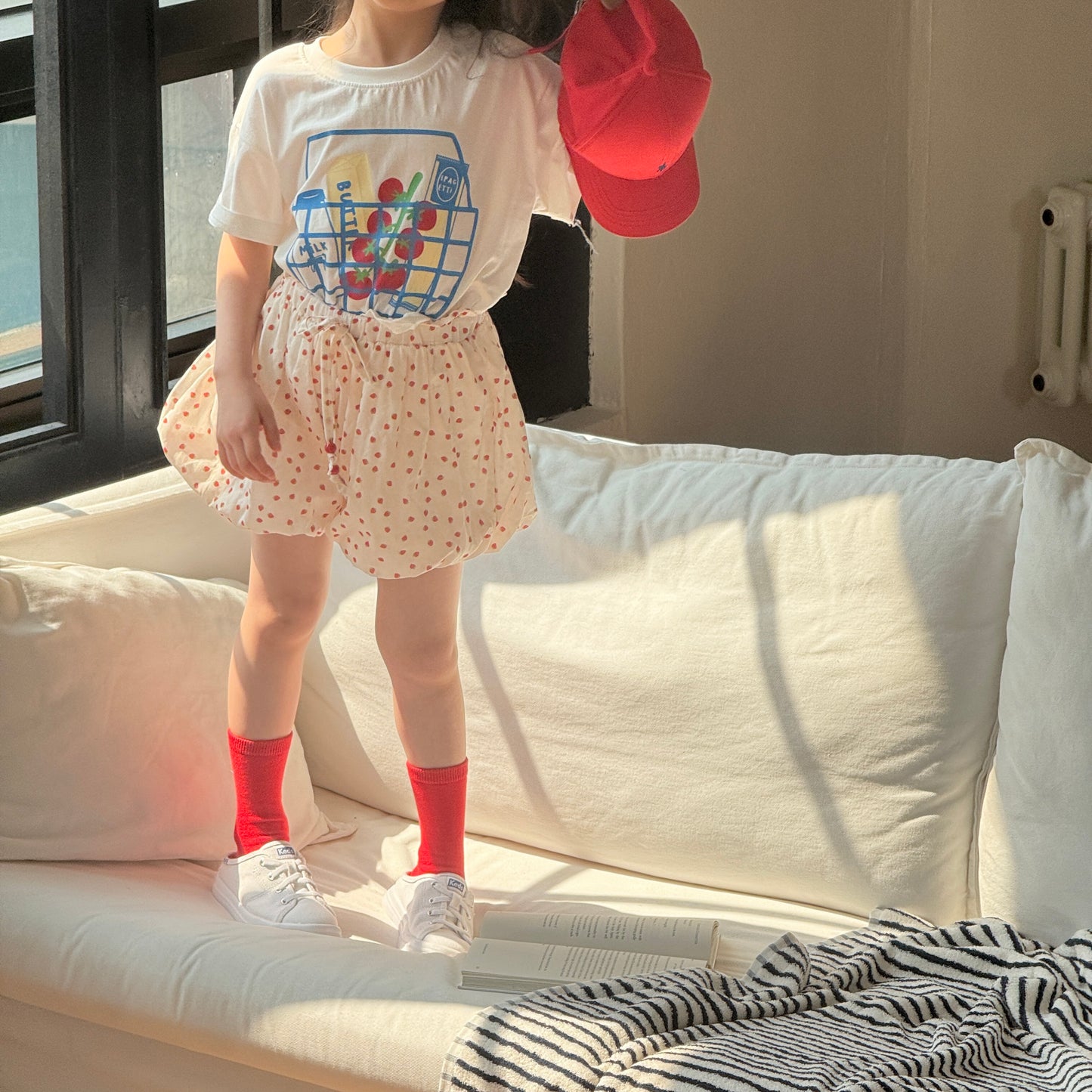 Basket T-Shirts [Ivory/M(4-5yr)]