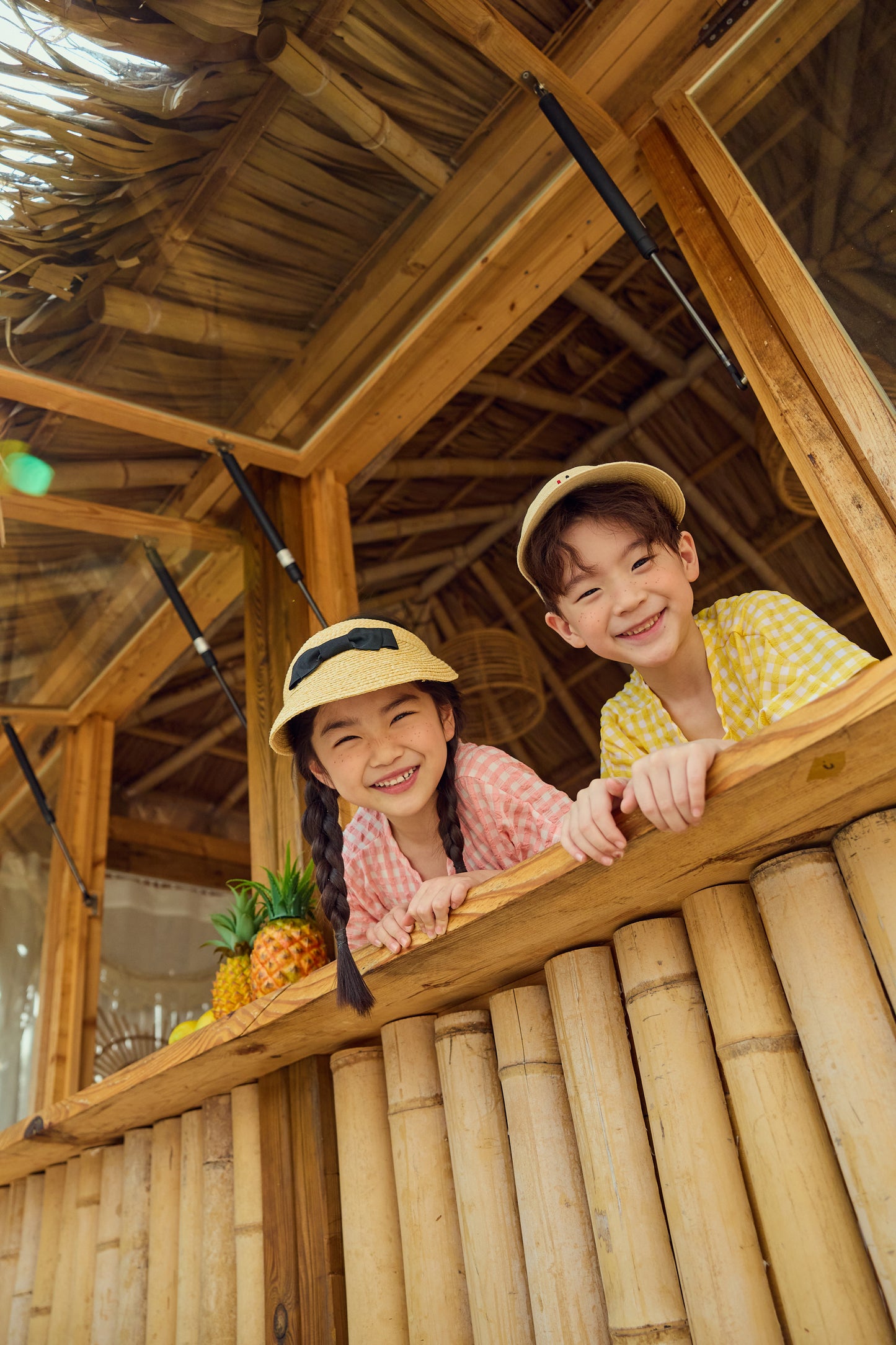 Check Cool Top Bottom Set [Yellow/XS(1-2yr)]
