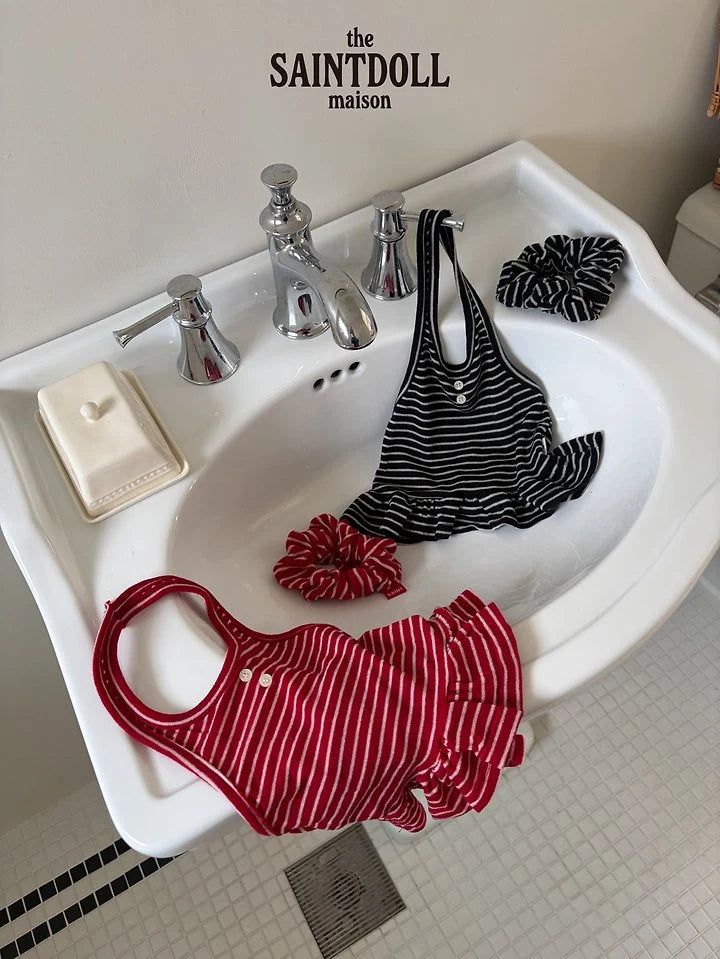 [PRE-ORDER] Stripe Button Halter Top
