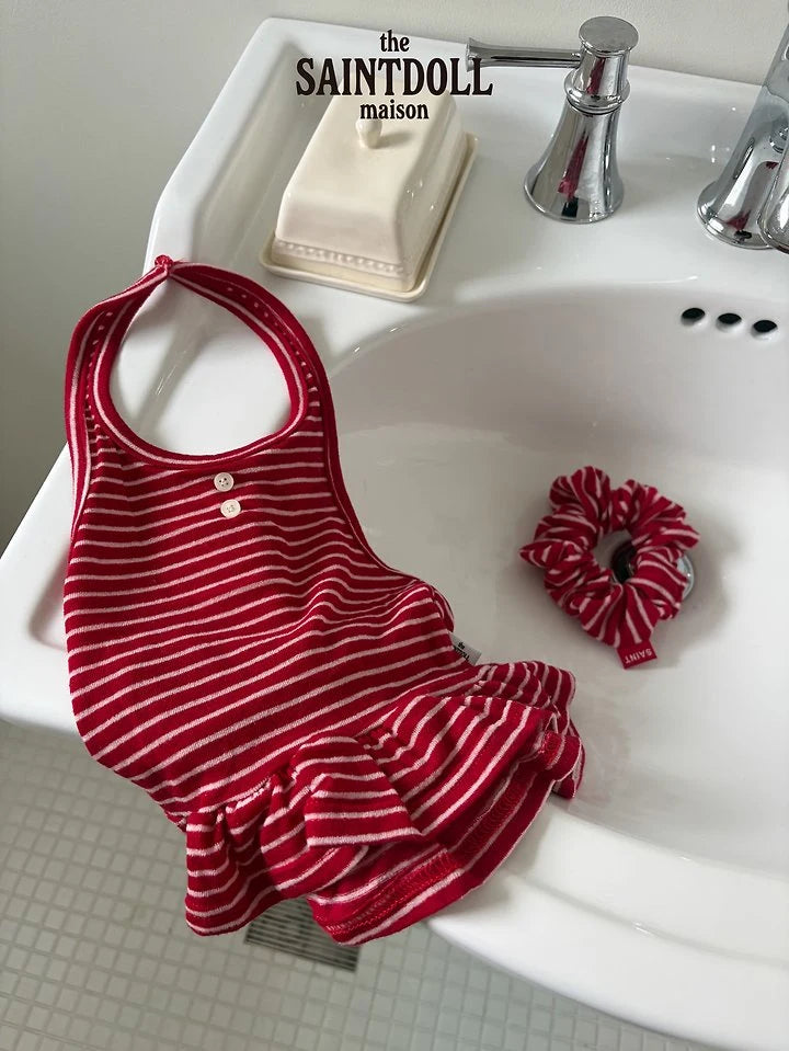 [PRE-ORDER] Stripe Button Halter Top