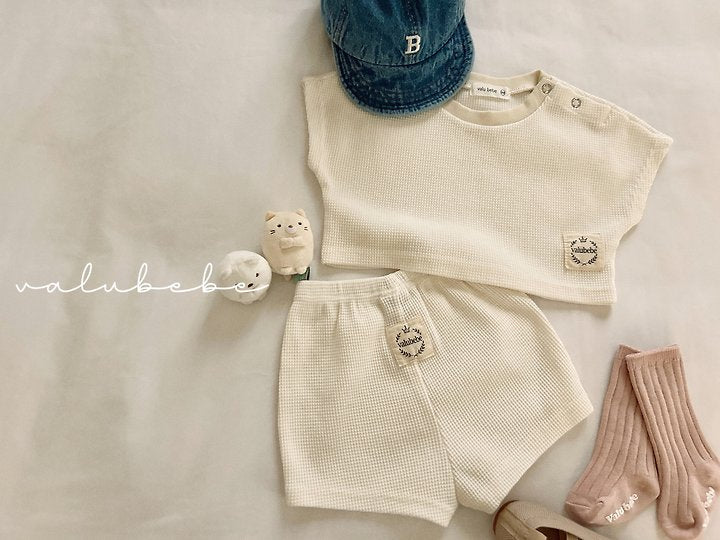 Crople Waffle Shorts [White Melange/6m]