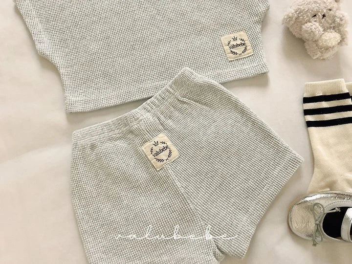 Crople Waffle Shorts [White Melange/6m]