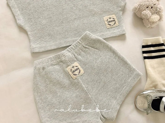 Crople Waffle Shorts [White Melange/6m]