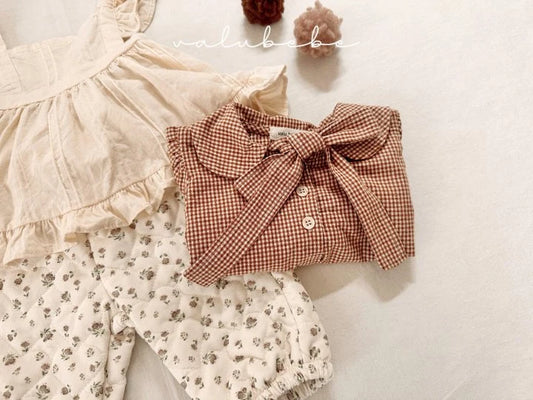 Nette Ribbon Blouse [Brown Check/12m]