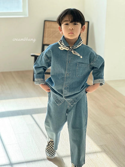 Oversized Buckle Denim Pants