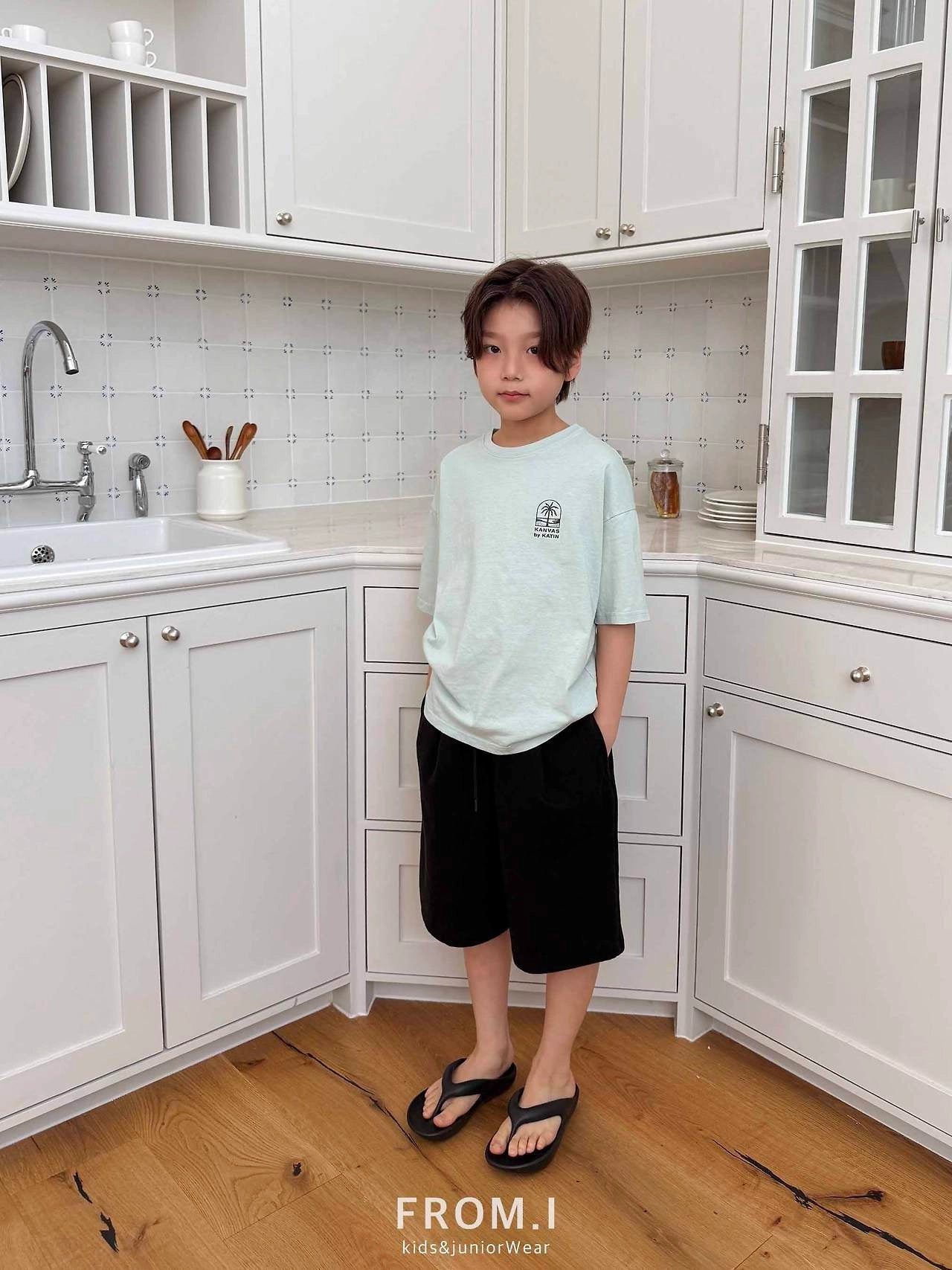 Palm Tree T-Shirts [Mint/S(3-4yr), JL(10-12yr)]