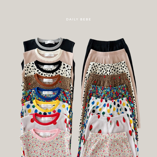 [PRE-ORDER] Color Block Pleats Top Bototm Set