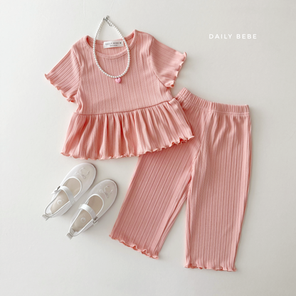 [PRE-ORDER] Frill Pleats Top Bottom Set