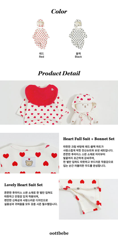 [PRE-ORDER] Heart Body Suit + Bonnet Set