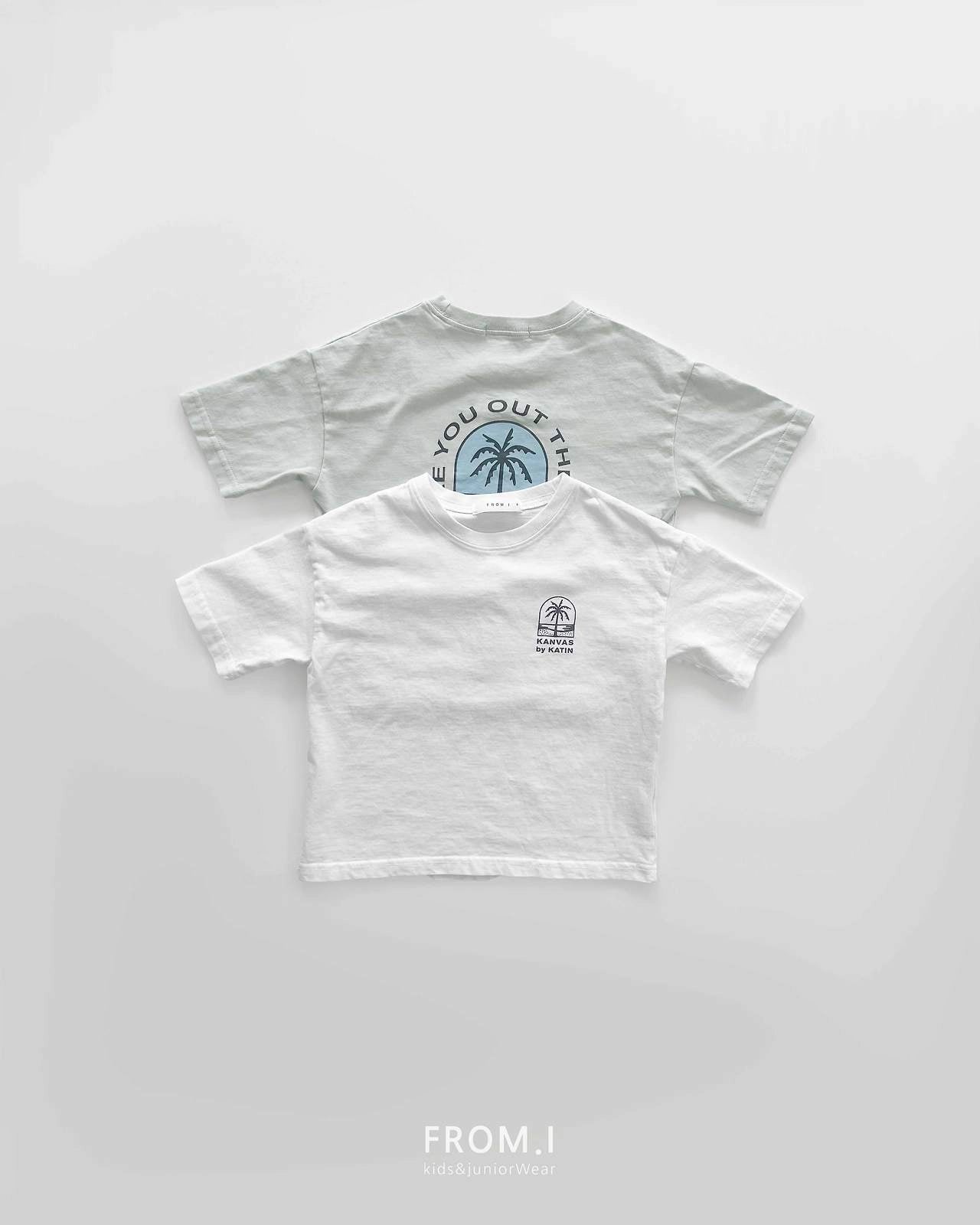 Palm Tree T-Shirts [Mint/S(3-4yr), JL(10-12yr)]