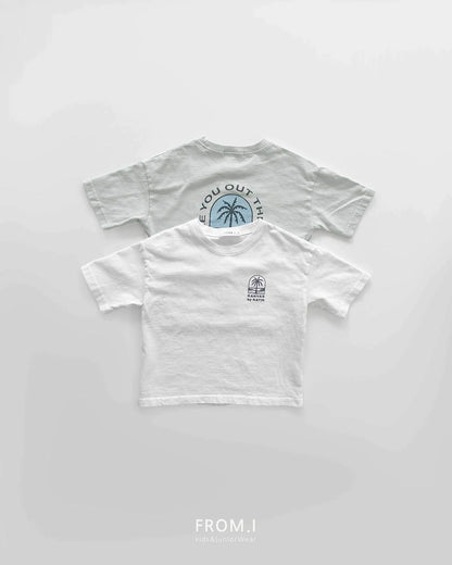 Palm Tree T-Shirts [Mint/S(3-4yr), JL(10-12yr)]