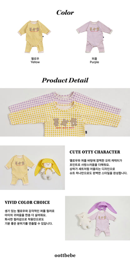 [PRE-ORDER] Check Bear Body Suit + Leggings Set