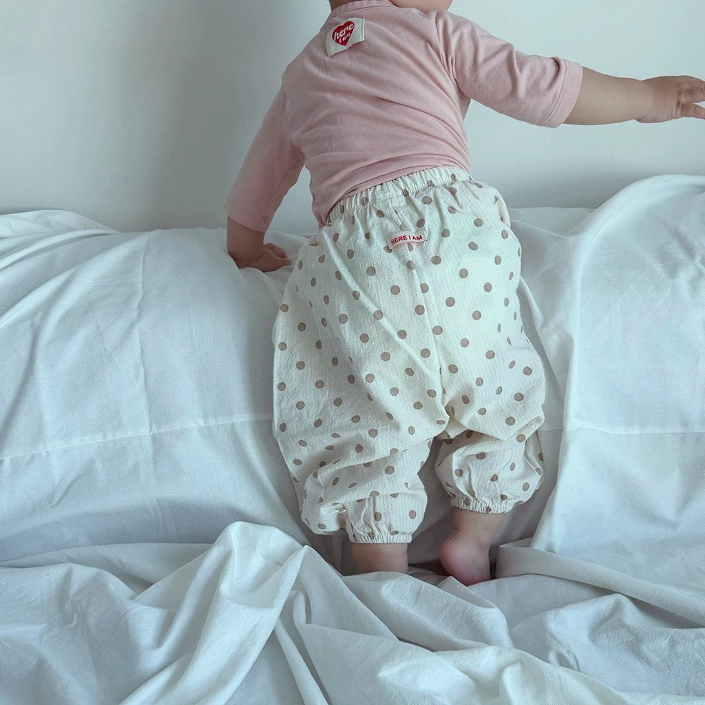 Summer Sausage Pants [Blue Heart, Beige Dot/100/M(3-4yr)]