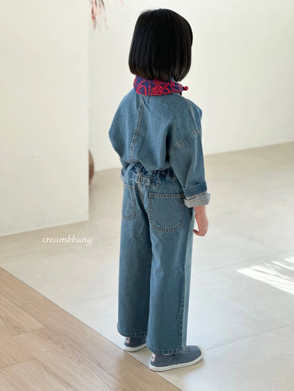 Oversized Buckle Denim Pants