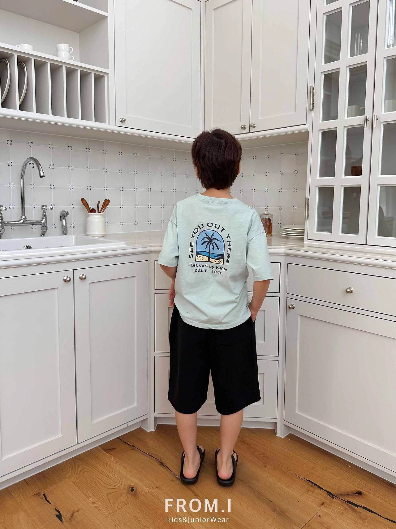 Palm Tree T-Shirts [Mint/S(3-4yr), JL(10-12yr)]