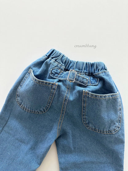 Oversized Buckle Denim Pants