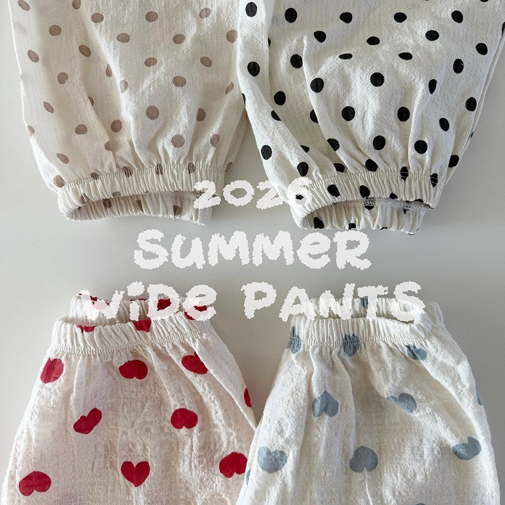 Summer Sausage Pants [Blue Heart, Beige Dot/100/M(3-4yr)]