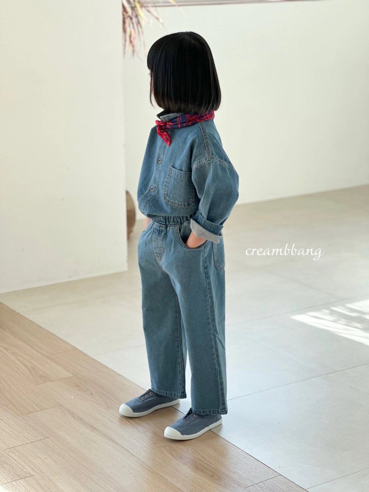Oversized Buckle Denim Pants