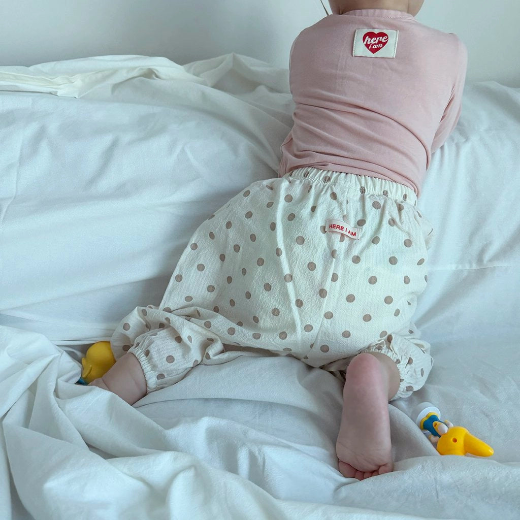 Summer Sausage Pants [Blue Heart, Beige Dot/100/M(3-4yr)]