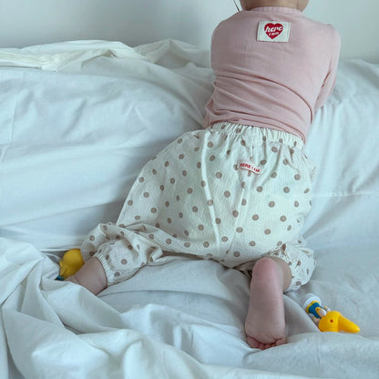 Summer Sausage Pants [Blue Heart, Beige Dot/100/M(3-4yr)]