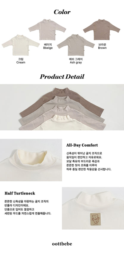 [PRE-ORDER] Modal Ribbed Turtleneck T-Shirts