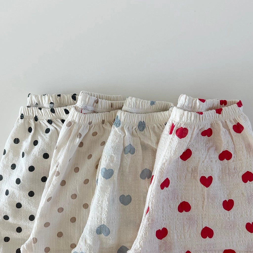 Summer Sausage Pants [Blue Heart, Beige Dot/100/M(3-4yr)]