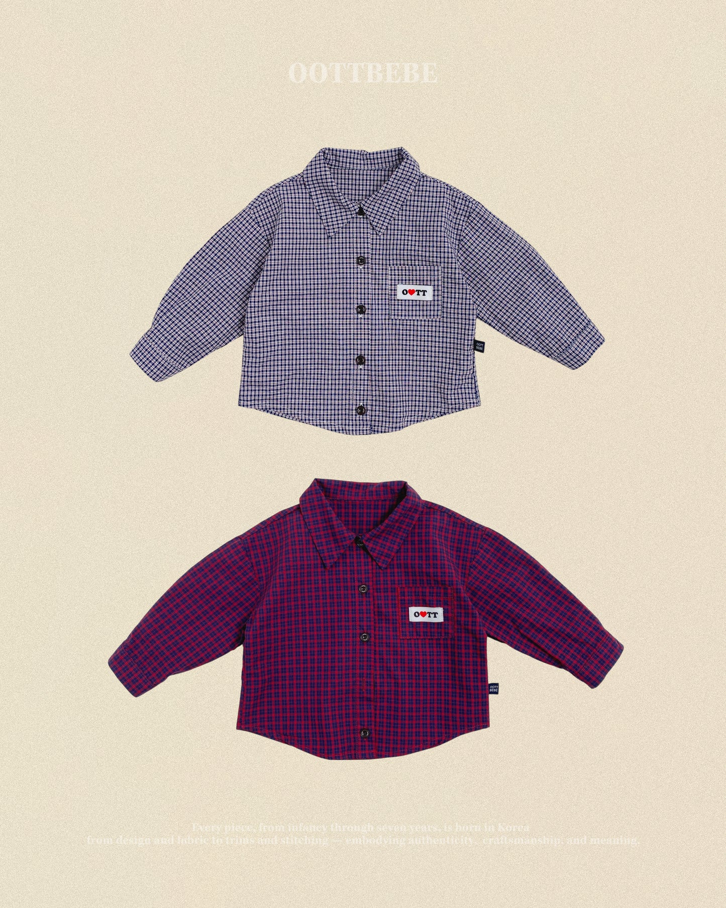 [PRE-ORDER] Cappuccino Check Shirts (Mom Couple)