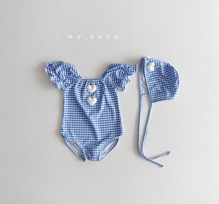 [PRE-ORDER] Heart Swim Suit + Hat Set