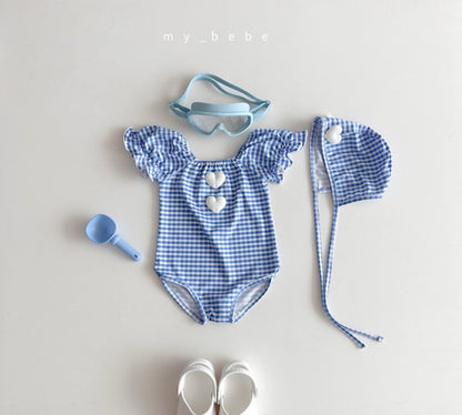 [PRE-ORDER] Heart Swim Suit + Hat Set