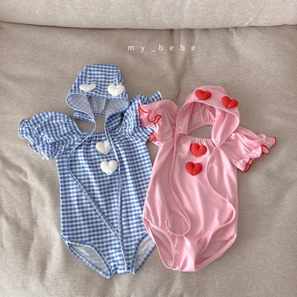 [PRE-ORDER] Heart Swim Suit + Hat Set