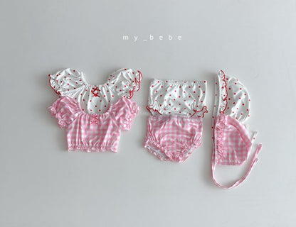 [PRE-ORDER] Frill Bikini Top Bottom Hat Set