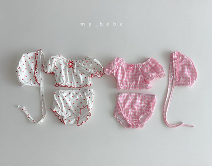 [PRE-ORDER] Frill Bikini Top Bottom Hat Set